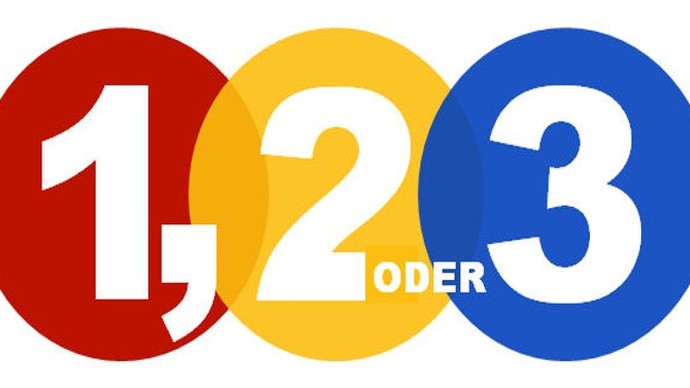 1, 2 oder 3