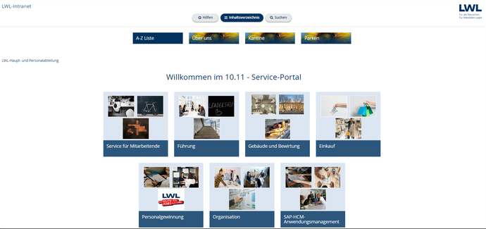 Screenshot Inklusives Intranet